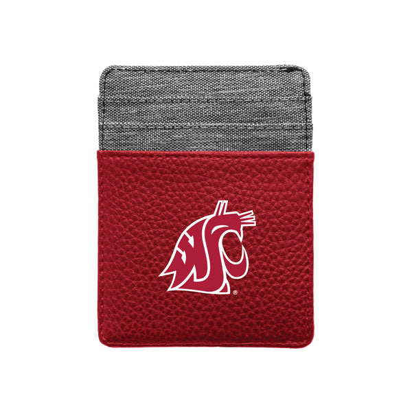 Wholesale Washington State Cougars Pebble Front Pocket Wallet Dark Red