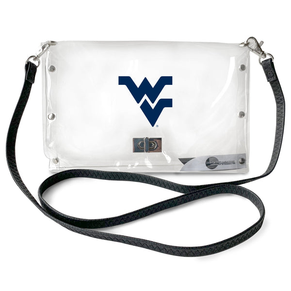 Wholesale West Virginia Mountaineers Clear Envelope Purse STRAP