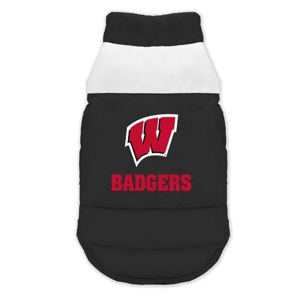 Wholesale Wisconsin Badgers Pet Parka Puff Vest