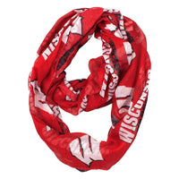 Wholesale Wisconsin Badgers Sheer Infinity Scarf